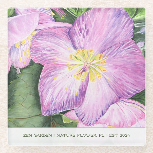 Colorful Floral Vacation Home Glasuntersetzer (Vorderseite)