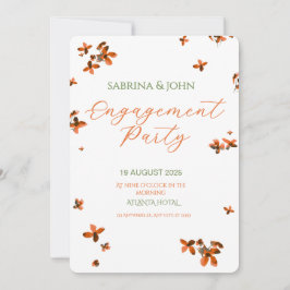 Colorful Floral Watercolor Engagement Party Einladung