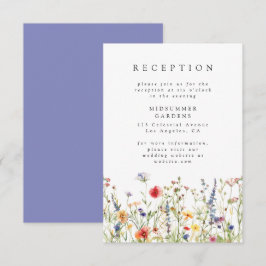 Colorful Floral Wedding Reception Enclosure Card Begleitkarte