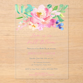 Colorful Florals Love In Full Bloom Bridal Shower Acryleinladungen