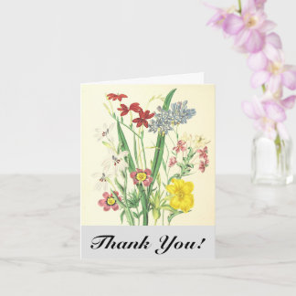 Colorful Flowers and Plants, "Thank You!" Postcard Karte