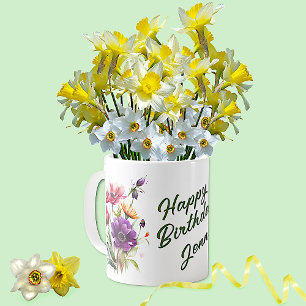 Colorful Flowers Birthday Greetings Kaffeetasse