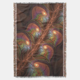 Colorful Fluorescent Abstract Trippy Brown Fractal Decke