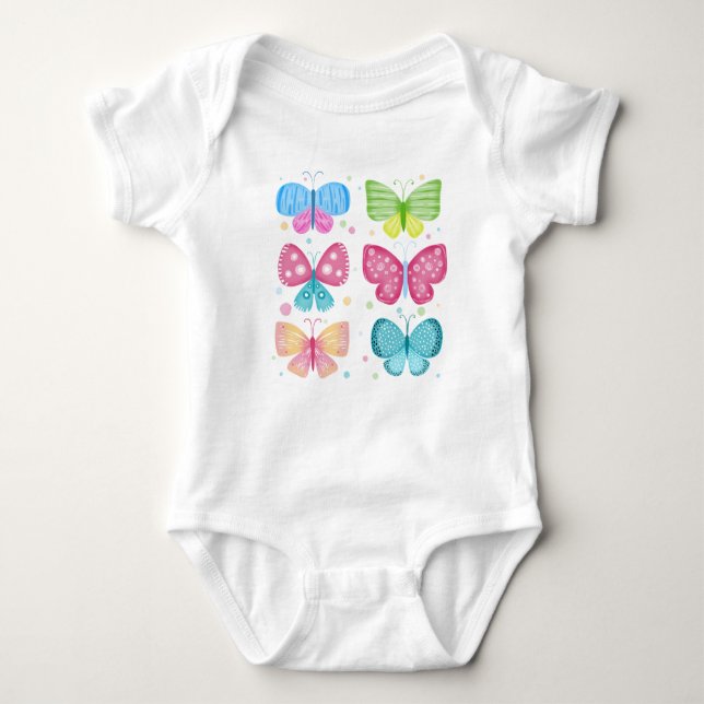 Colorful Flutter Friends Baby Strampler (Vorderseite)