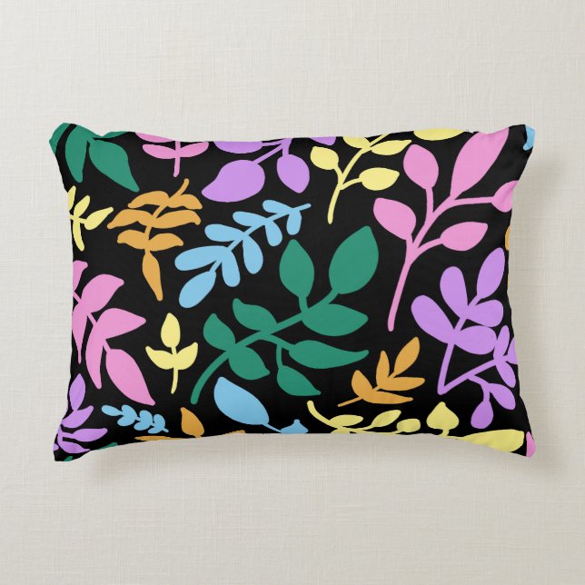Colorful foliage in black background dekokissen (Vorderseite)
