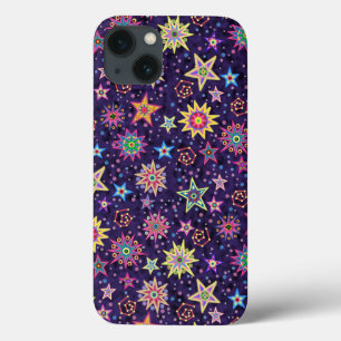 Colorful Folk Art Starry Sky iPhone 13 Hülle