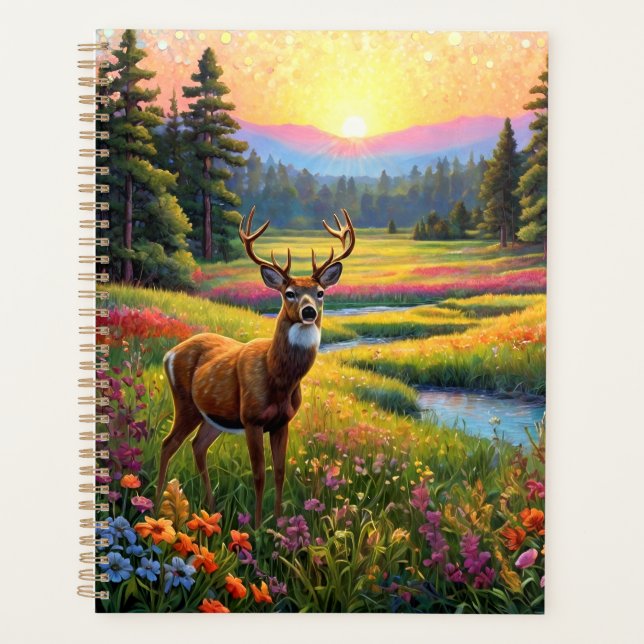 Colorful Forest Colors and Deer art Planer (Vorderseite)
