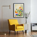 Colorful forest floral original digital painting poster<br><div class="desc">Decorate your wall with this original colorful boho forest with flowers,  in green,  yellow,  orange and purple colors. Cover foto credit: Kim Idris</div>