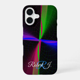 Colorful Four-Way Wave Geometric iPhone 16 Case Hülle