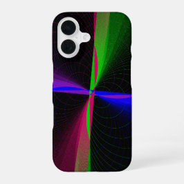 Colorful Four-Way Wave Geometric iPhone 16 Case Hülle