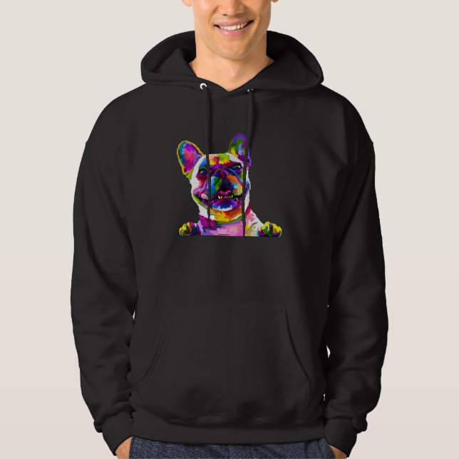 Colorful frenchie  french bulldog owner hoodie (Vorderseite)