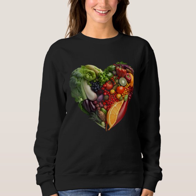 Colorful Fruit and Veggie Healthy Heart s Garden   Sweatshirt (Vorderseite)