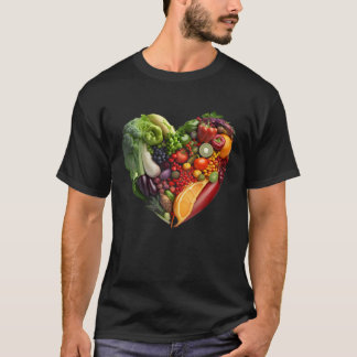 Colorful Fruit and Veggie Healthy Heart s Garden   T-Shirt