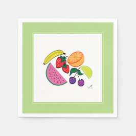 Colorful Fruit Summer, cool, Fun Serviette