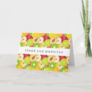Colorful Fun Frucht Pattern Dankeskarte