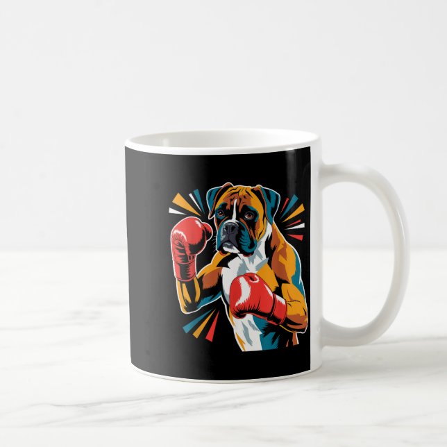 Colorful Funny Boxing Dog Lovers Kickboxing Boxer  Kaffeetasse (Rechts)