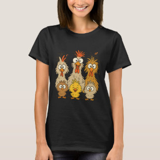 Colorful Funny Eagerlys Chicken Art Crazy Chickens T-Shirt