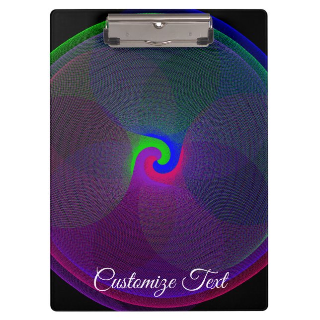 Colorful Fused Center Geometric Clipboard Klemmbrett (Vorderseite)