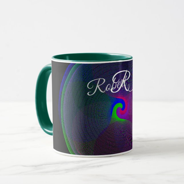 Colorful Fused Center Geometric Coffee Mug Tasse (Vorderseite Links)