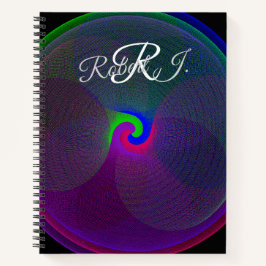 Colorful Fused Center Geometric Spiral Notebook Notizbuch