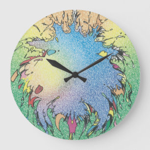 Colorful Galaxy Artwork Große Wanduhr