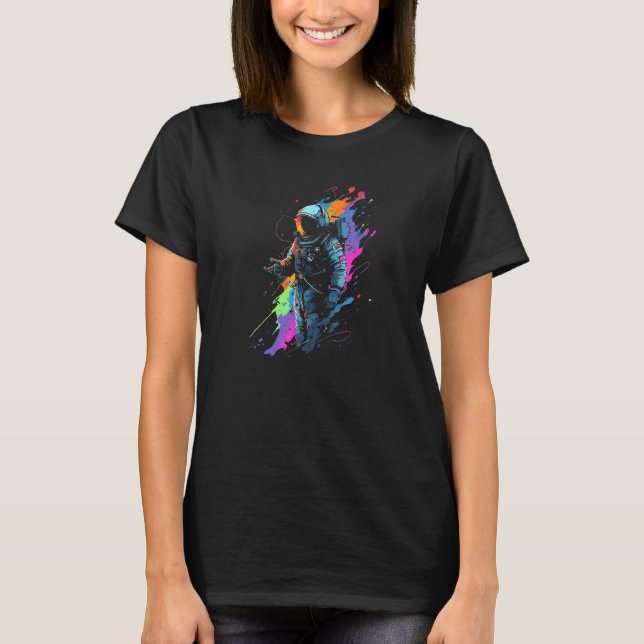 Colorful Galaxy Astronaut Cool Space Traveller Ast T-Shirt (Vorderseite)