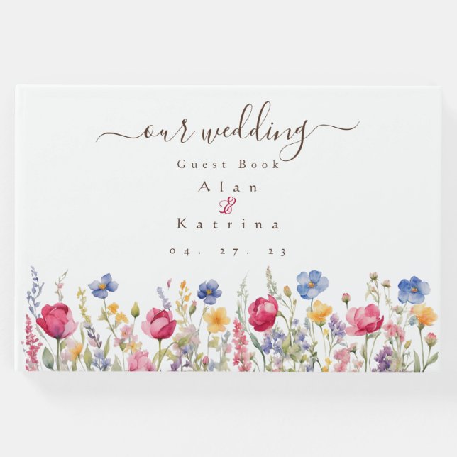 Colorful Garden Boho Wildblumen Gästebuch (Vorderseite)