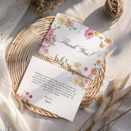 Colorful Garden Flowers Bridal Shower  Dankeskarte