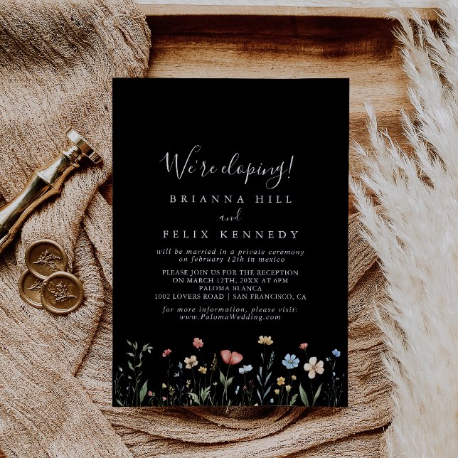Colorful Garden wildflower Elopement Reception Einladung (Von Creator hochgeladen)