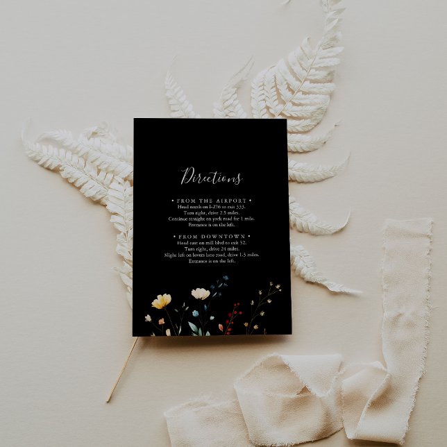 Colorful Garden wildflower Wedding Directions Begleitkarte (Von Creator hochgeladen)