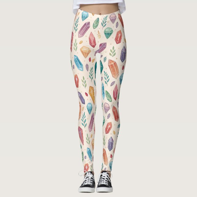 Colorful Gemstone Pattern (2) Leggings (Vorderseite)