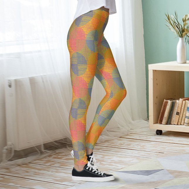 Colorful Geometric Abstract Circles On Yellow Leggings (Von Creator hochgeladen)