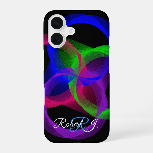 Colorful Geometric Blend iPhone 16 Case Hülle (Rückseite)