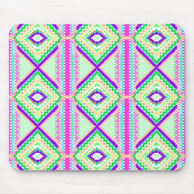 Colorful Geometric Boho Pattern Mousepad (Vorne)