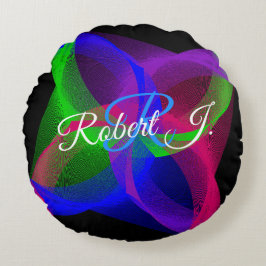 Colorful Geometric Circular Blend Round Pillow Rundes Kissen