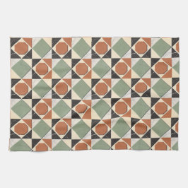 Colorful geometric collage with marble textures geschirrtuch