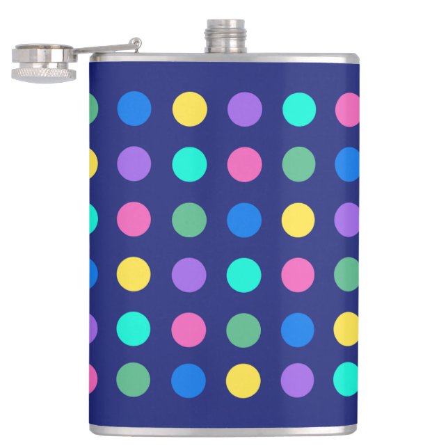 Colorful Geometric Dots Drinkware Design -  Flachmann (Geöffnet)