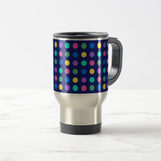 Colorful Geometric Dots Drinkware Design -  Reisebecher (VorderseiteRechts)