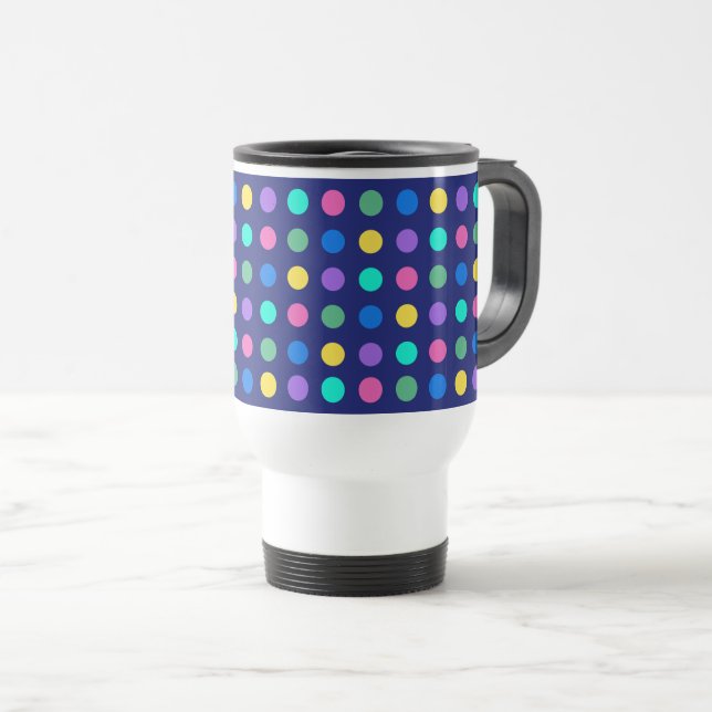 Colorful Geometric Dots Drinkware Design -  Reisebecher (VorderseiteRechts)