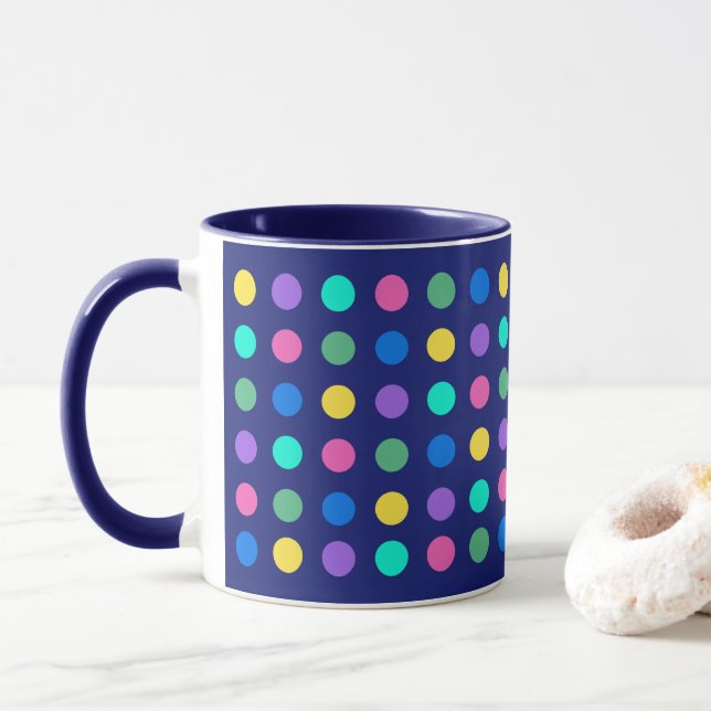 Colorful Geometric Dots Drinkware Design -  Tasse (Mit Donut)