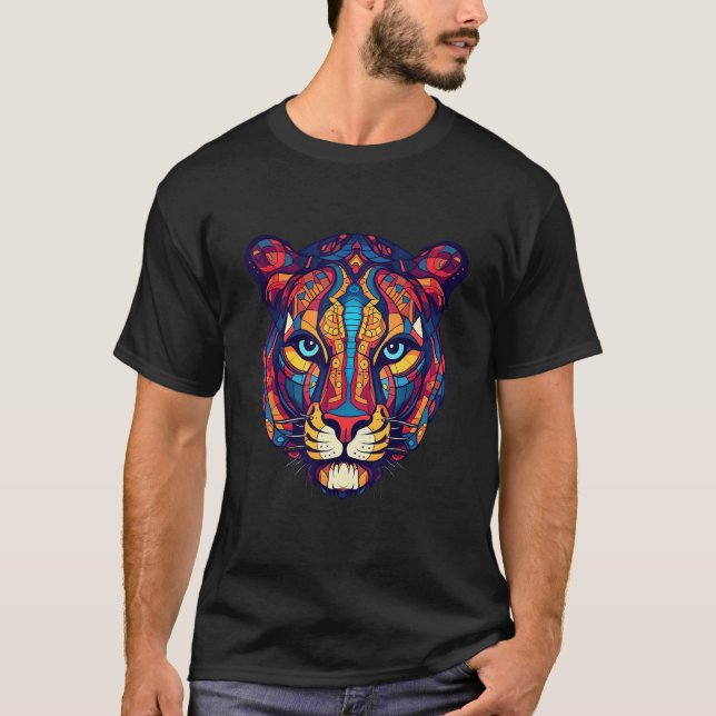 Colorful geometric Leopard T-Shirt (Vorderseite)