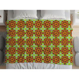 Colorful geometric mandala pattern  fleecedecke