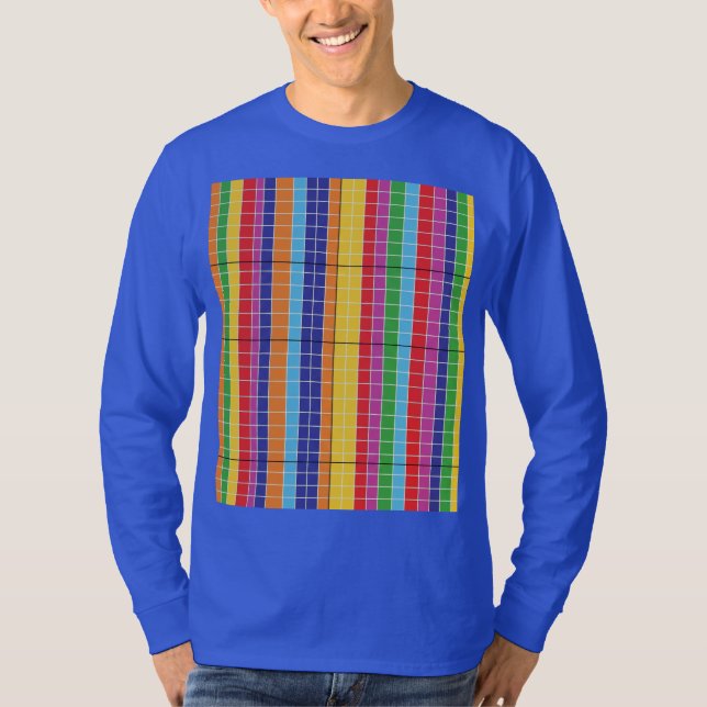 Colorful Geometric Pattern Blue Hoodie | Modern Ab T-Shirt (Vorderseite)