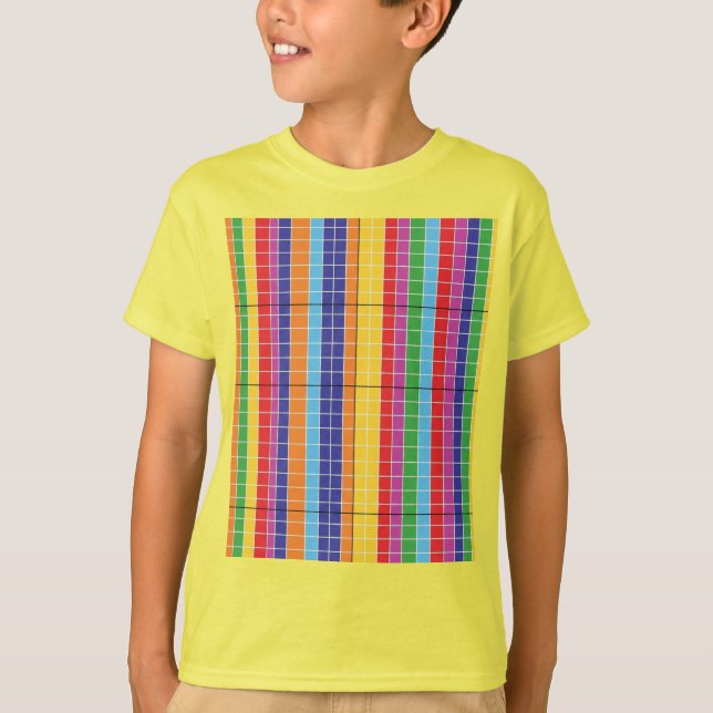 Colorful Geometric Pattern T-Shirt on Yellow | Bol (Vorderseite)