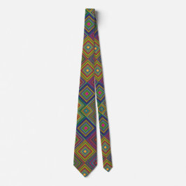 Colorful geometric pattern tie displayed front  krawatte