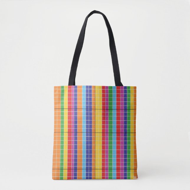 Colorful Geometric Pattern Tote Bag – Modern Rainb (Vorderseite)