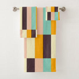 Colorful geometric pattern with vertical stripes  badhandtuch set