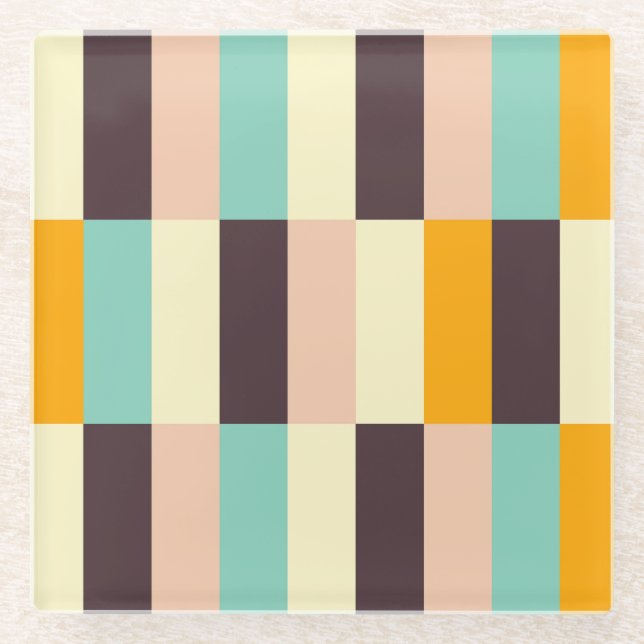 Colorful geometric pattern with vertical stripes  glasuntersetzer (Vorderseite)