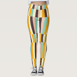 Colorful geometric pattern with vertical stripes  leggings