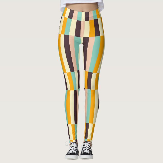 Colorful geometric pattern with vertical stripes  leggings (Vorderseite)